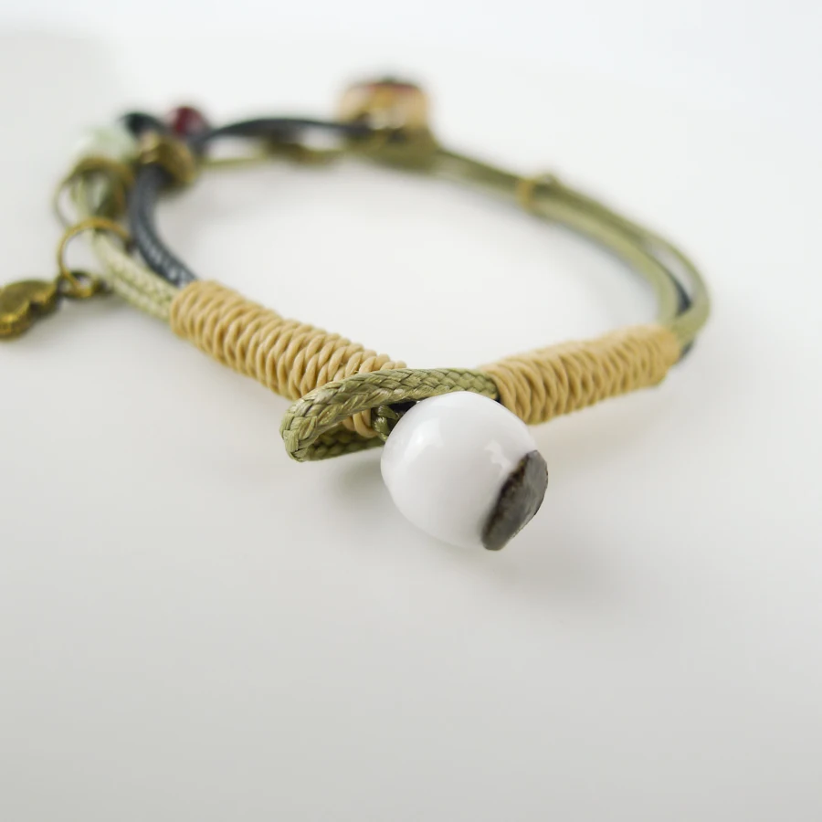 Cartoon Ceramic Hand Knitting beads Bracelets Chinese ethnic style jewelry for women Children gift #FY201