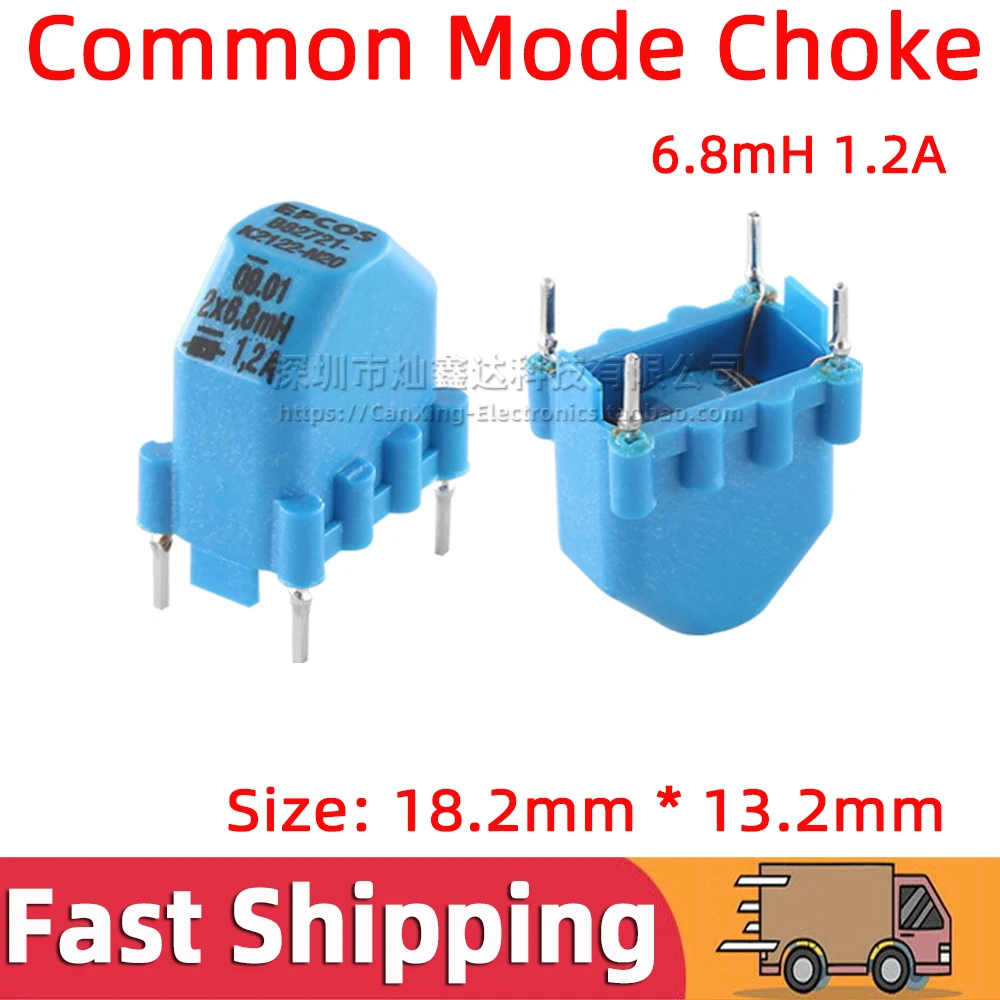 2pcs B82721-K2122-N20 Common Mode Choke Coil Inductor 6.8mH 1.2A Switching Power Supply Filter Current Compensated Coil