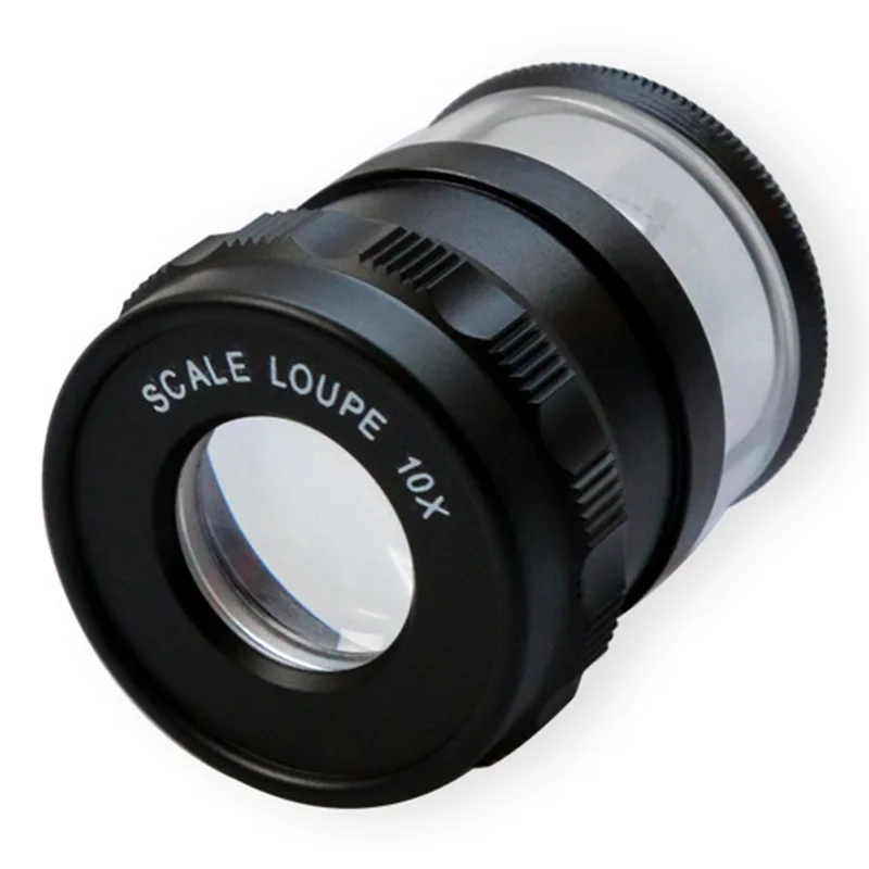 AT93-مقياس المكبر 10X أسطواني عدسة مكبرة 10X عدسة بصرية مجوهرات وتحديد قطعة أثرية
