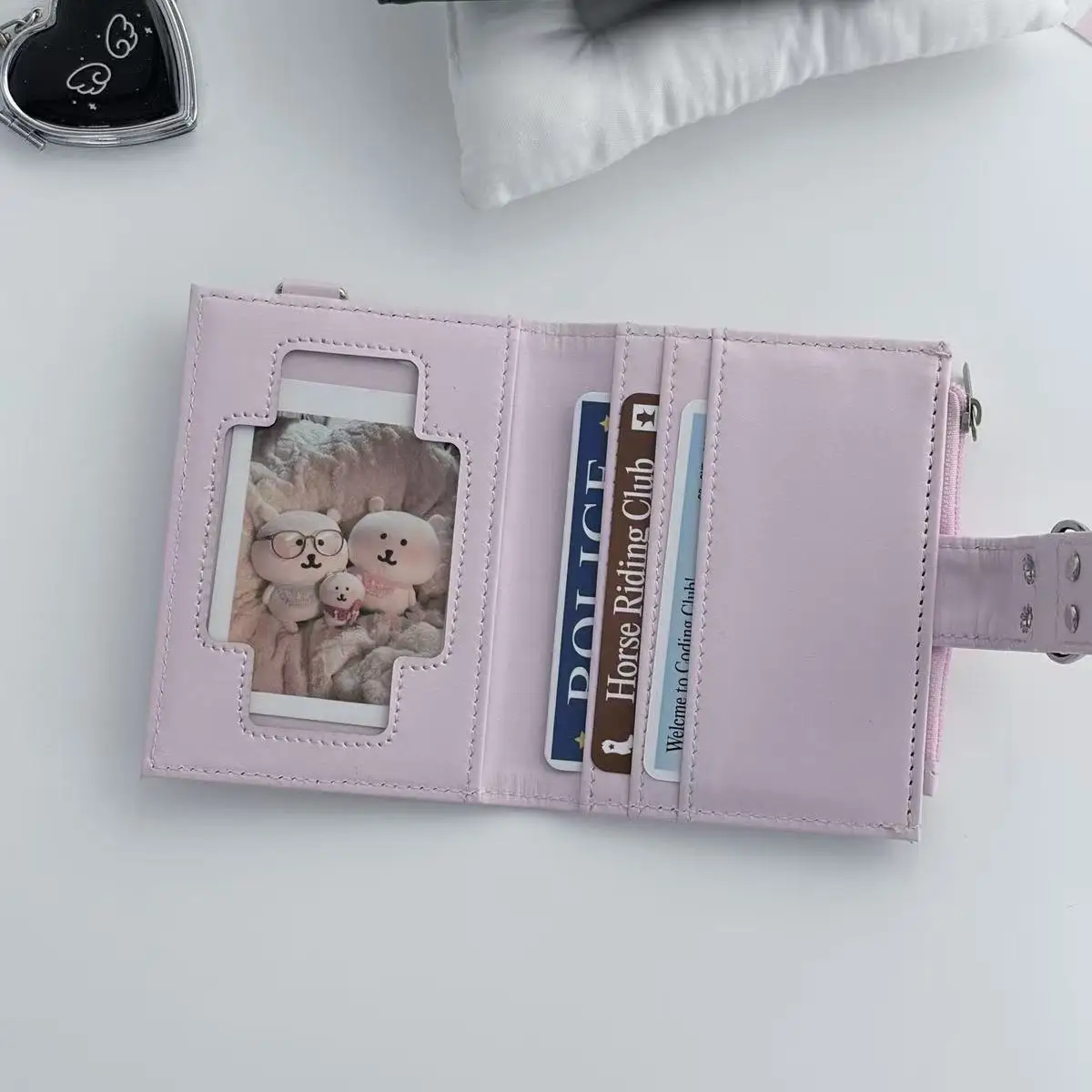Koreanische Schwarze Pinkfarbene Leder-Münzbörse, Tragbarer Kartenhalter, Hochwertige Bankkarten-Aufbewahrungstasche, Reise-Münzbörse, Ins-Geschenk – Detail 6