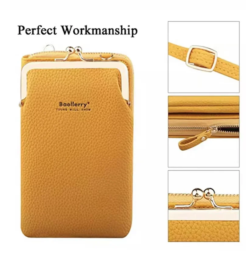 New Mobile Phone Bag Women\'s Messenger Bag Hanging Neck Coin Purse Vertical Handbag All-match Mini Small Leather Crossbody Bag