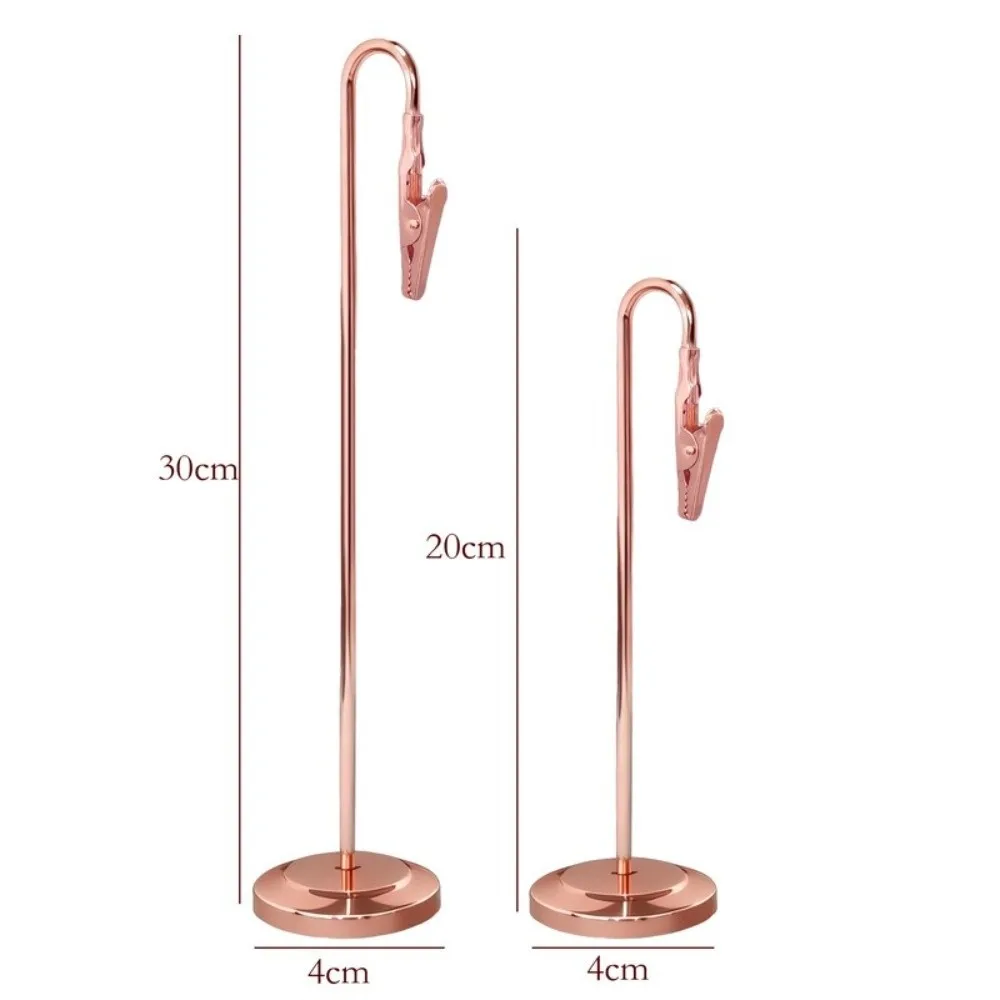 Romantic Metal Place Card Holder Sturdy Construction Non-Slip Base Memo Clip Holder Metallic Note Clip Stand Wedding Supplies