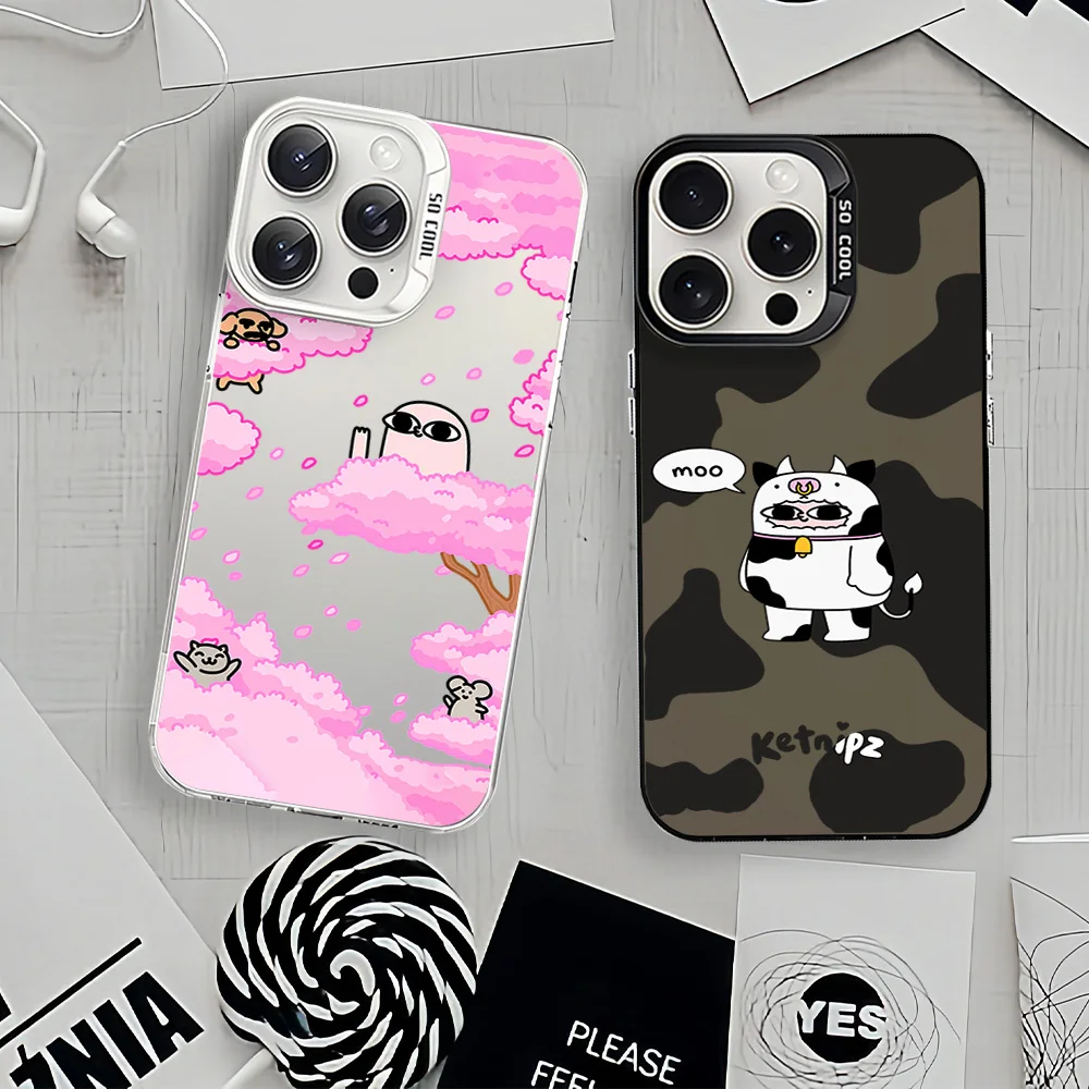 Cartoon Ketnipz Cute For iPhone 12 11 13 14 15 16 Max Pro Plus Mini Protective Cover IMD Phone Case