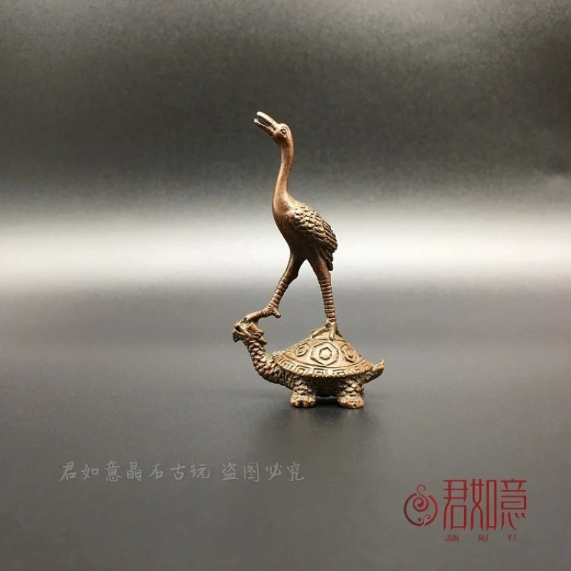 

Solid Copper Mini Exclusive Incense Holder Small Ornament Copper Crane Turtle Incense Holder Copper Tea Pet Copper Antique Colle