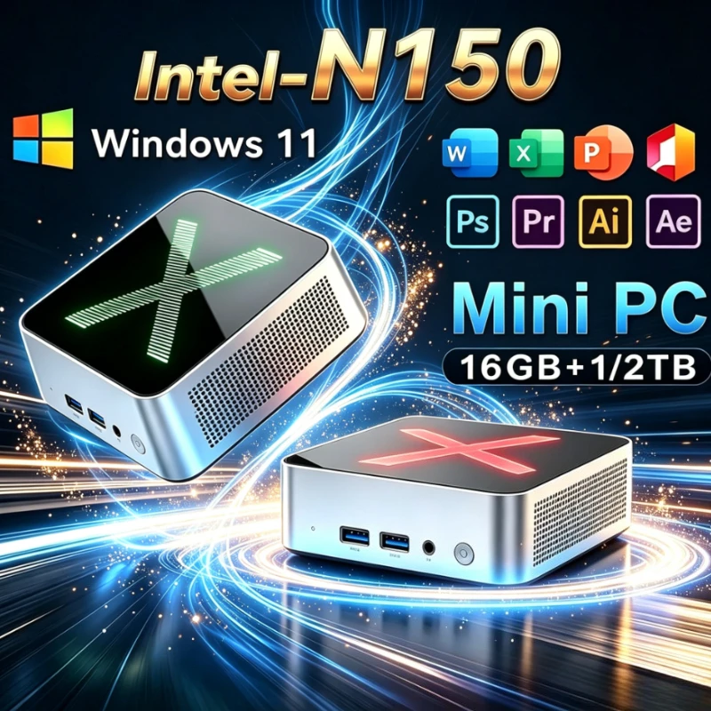 2026 NEW Mini Desktop PC Core  N150 16GB RAM 1TB/2TB SSD WiFi6 BT5.2 Win11 Pro 4K HDFor Daily Entertainment & Office