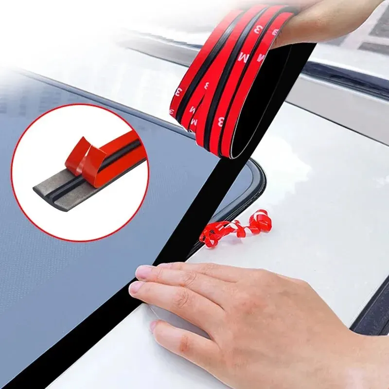 2m Car Seal Strip Rubber Weatherstrip Waterproof Auto Sunroof Window Gap Filler Soundproof Universal Car Weather Strip Sealing