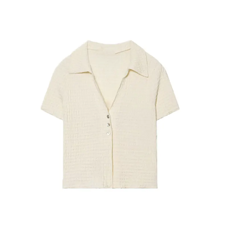 NLZGMSJ 2026 Summer Casual Chic Suit Solid Short Sleevele Top Wrinkle Texture Long Straight Pants Fashion Holiday Sets