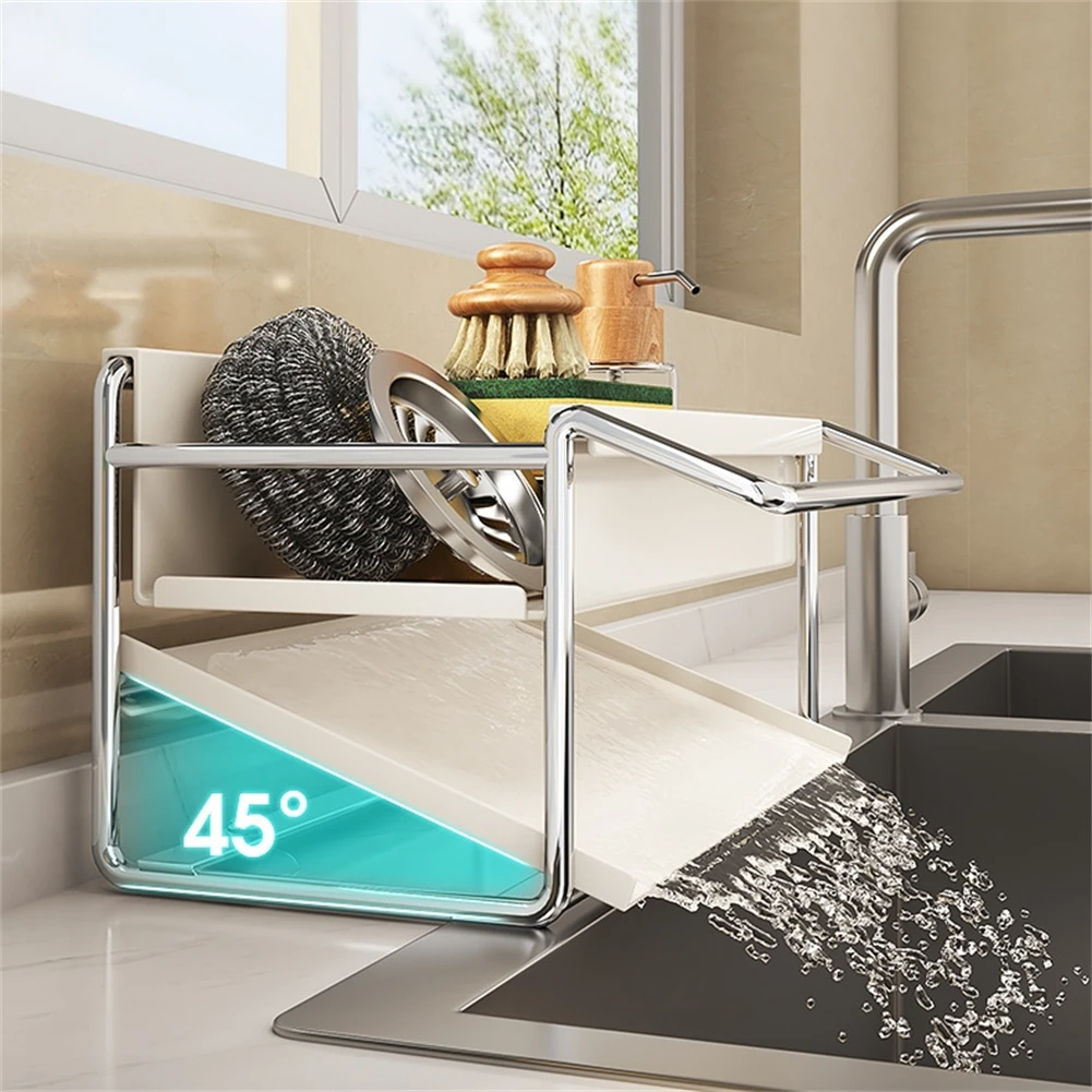 

Keeps Your Sponges Dry Stainless Steel Sink Drain Rack and Sponge Holder for Ultimate Convenience in the Kitchen