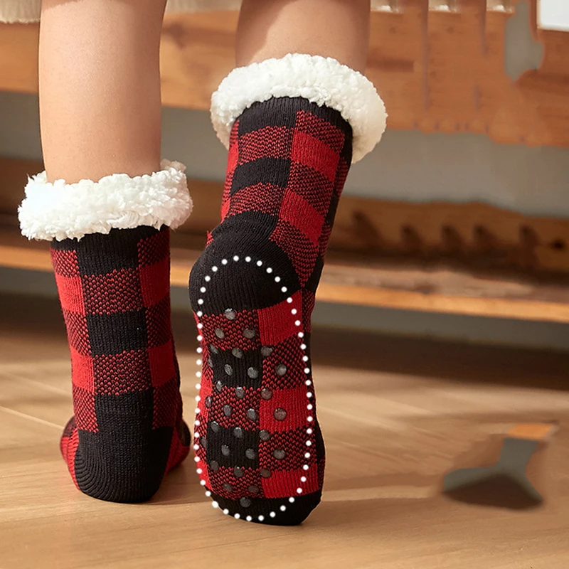 Women s Cozy Plaid Knee-High Socks in Red Black Green and Pink - Warm Winter Stockings for Cold Weather Style