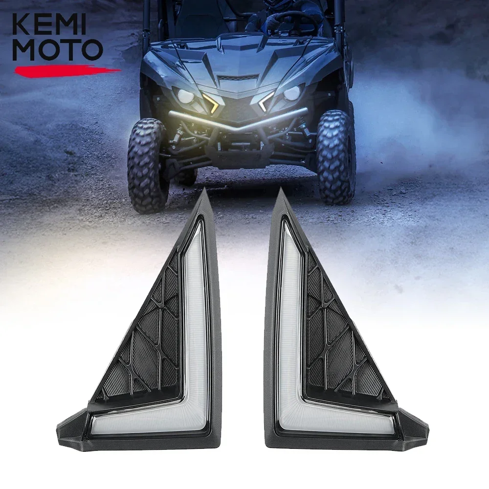 KEMIMOTO UTV LED Grill Accent Light Front Pilot Lights Compatible with Wolverine X2 X4 850 1000 Turn Signal Fang Lights