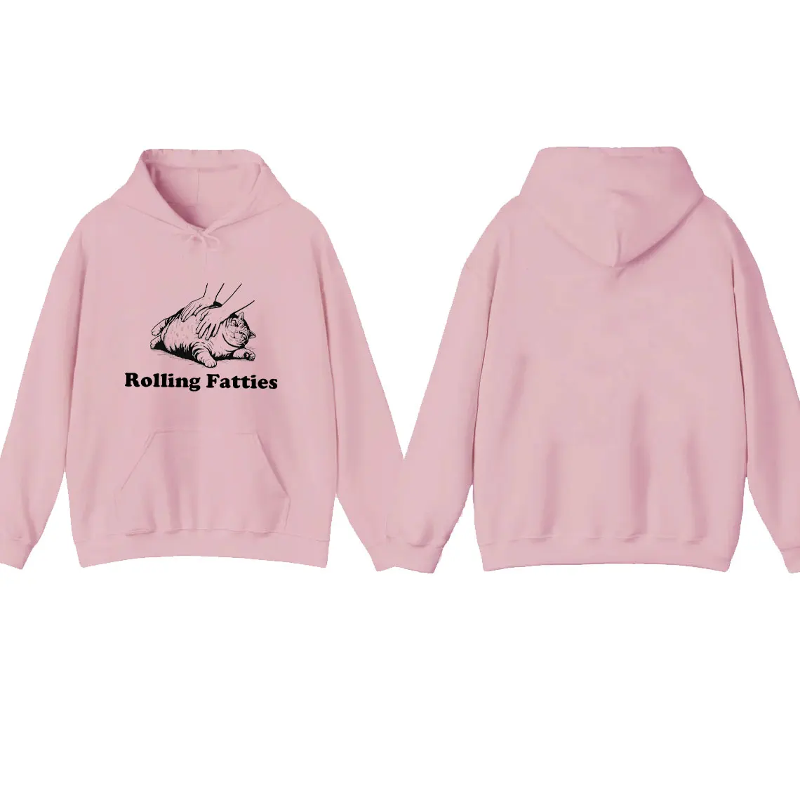 Cat Shirt Funny Rolling Fatties Graphic T-Shirt Unhinged Cat Lovers Gift Cute Fat Cat Sweatshirt Hoodie Tee for Women Men Casual
