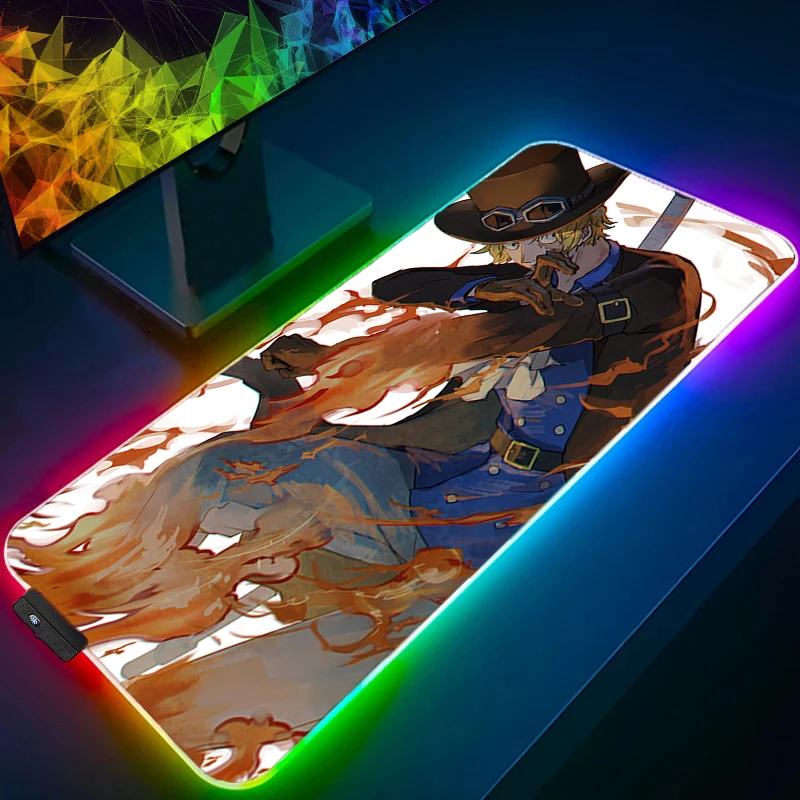 RGB Computer Varmilo Keyboard LED Mouse Pad 90x40cm one piece Sabo Backlight Gaming Accessories Gamer Carpet Desk Mat Mousepad