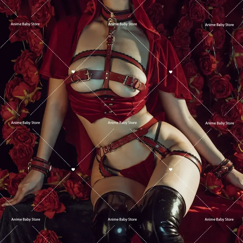 أزياء الفتاة الحمراء الصغيرة التأثيرية فستان مثير أنيمي تأثيري للنساء اليابان وكوريا الجنوبية تأثيري حلي فستان الفتيات مثير