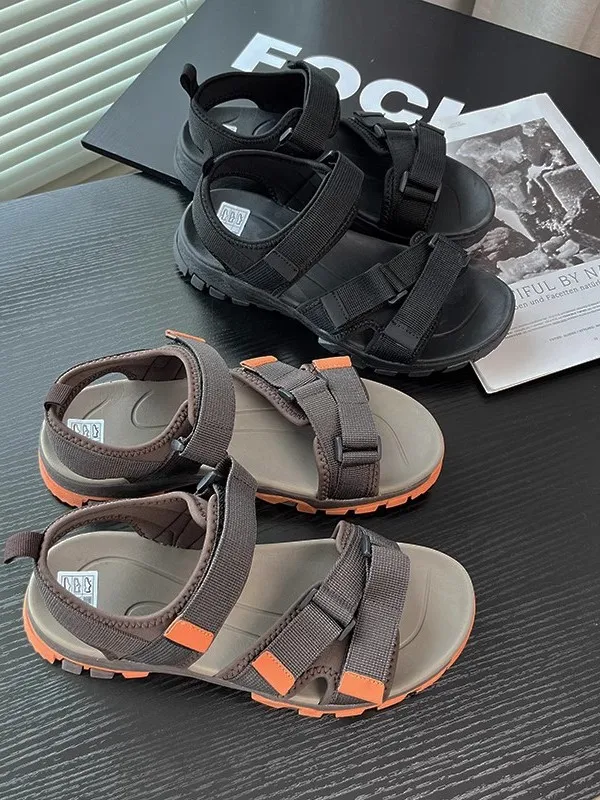 Adjustable EVA Rubber Men's Sandals Comfortable Breathable Summer Magic Tape Anti-slip High-end Casual Beach Shoes