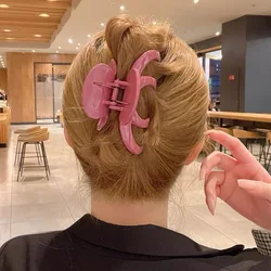 New Style Large Shark Clips Fashion Solid Color French Style Fashion Elegant Hair Claw Low Ponytail Holder for Women Headwear