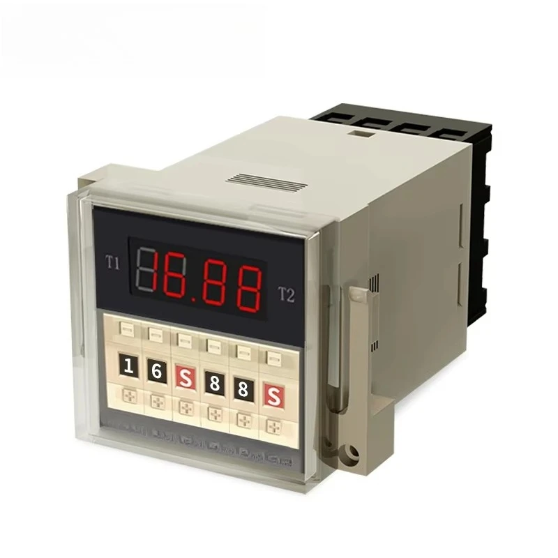 Digital LED Programmable Timer Relay Switch DH48S-S 0.1S-99H Socket Base AC/DC 12V 24V 36V 110V 220V 380V Repeat Cycle Timer