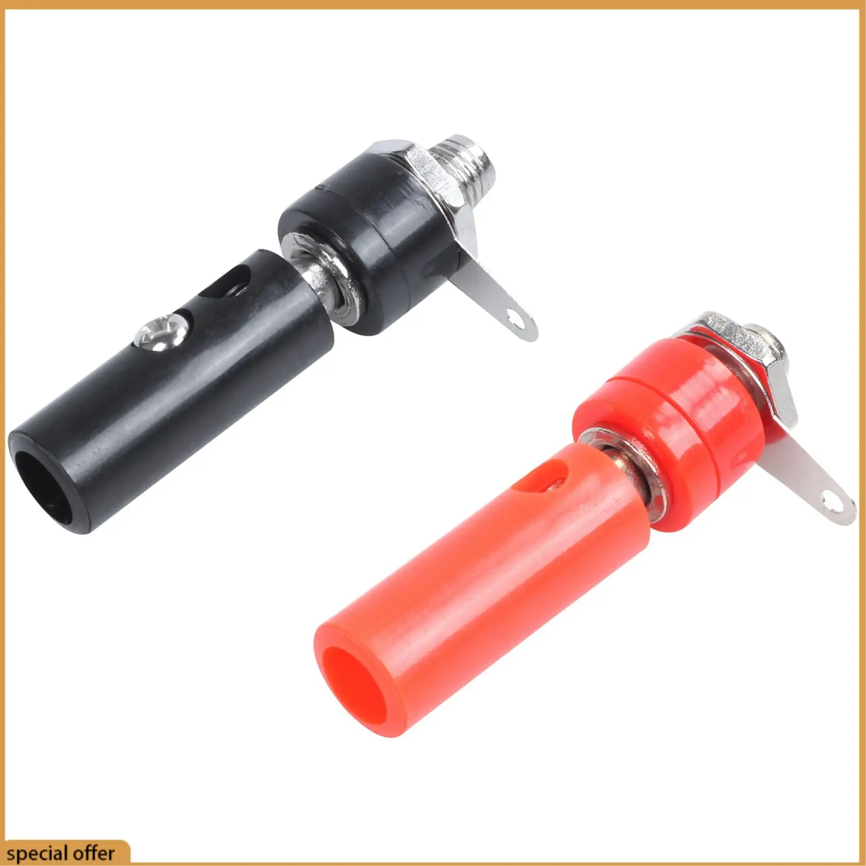 

A68Z 4Mm 20Pcs Banana Plugs And 20Pcs Banana Sockets (Black And Red) Jack Connectors