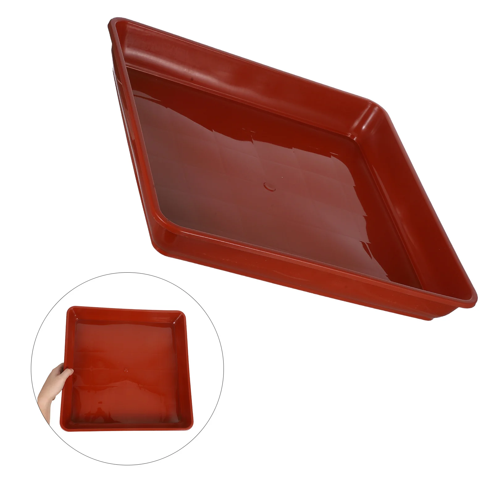 

2Pcs Square Plant Tray Water Saucer - Large Plastic Drainage Base for Bonsai Succulents Indoor Outdoor Garden Decorative Pot