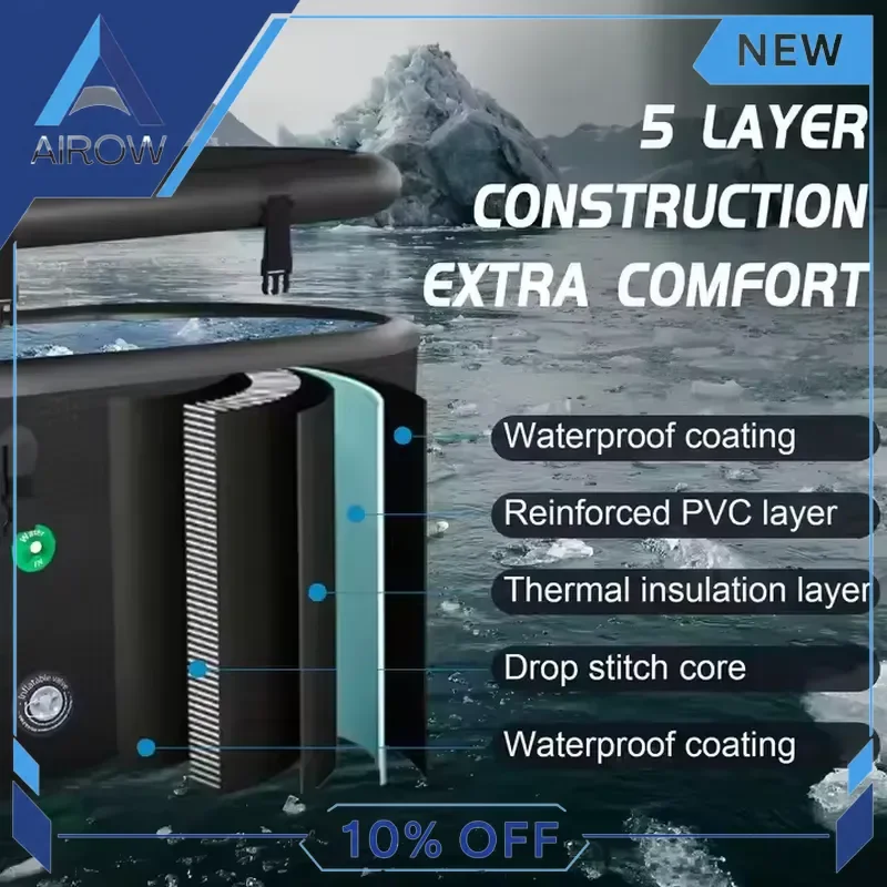 for Ice Bath Tub Portable Cold Plunge Pool Insulated Chill Therapy Barrel for Home Gym Recovery Fitness Athletes Adults