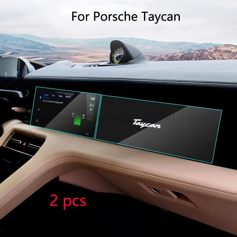 

Защита экрана из закаленного стекла для Porsche Taycan 2020-2022, автомобильная пленка для gps-навигации и приборной панели с защитой от царапин, аксессуары