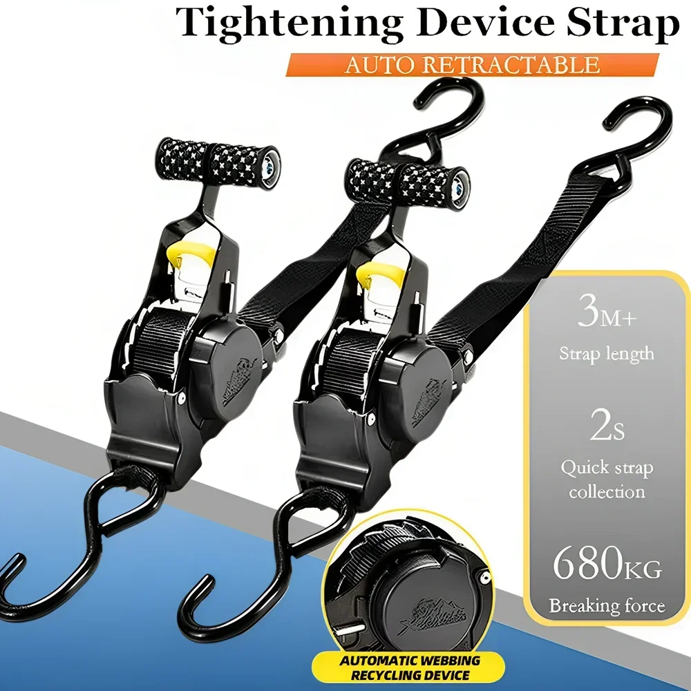 1/2PCS Auto Straps For Cargo Tape Retractable Belts For Motorcycles Ratchet Strap For Load Luggage Strap Ratchet Tensioner Belt