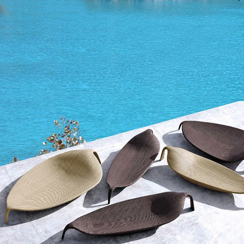 

Leaf Outdoor Vacation Bed Hotel Balcony Leisure Rattan Chair Outdoor Villa Swimming Pool Waterproof Rattan Beach Chair