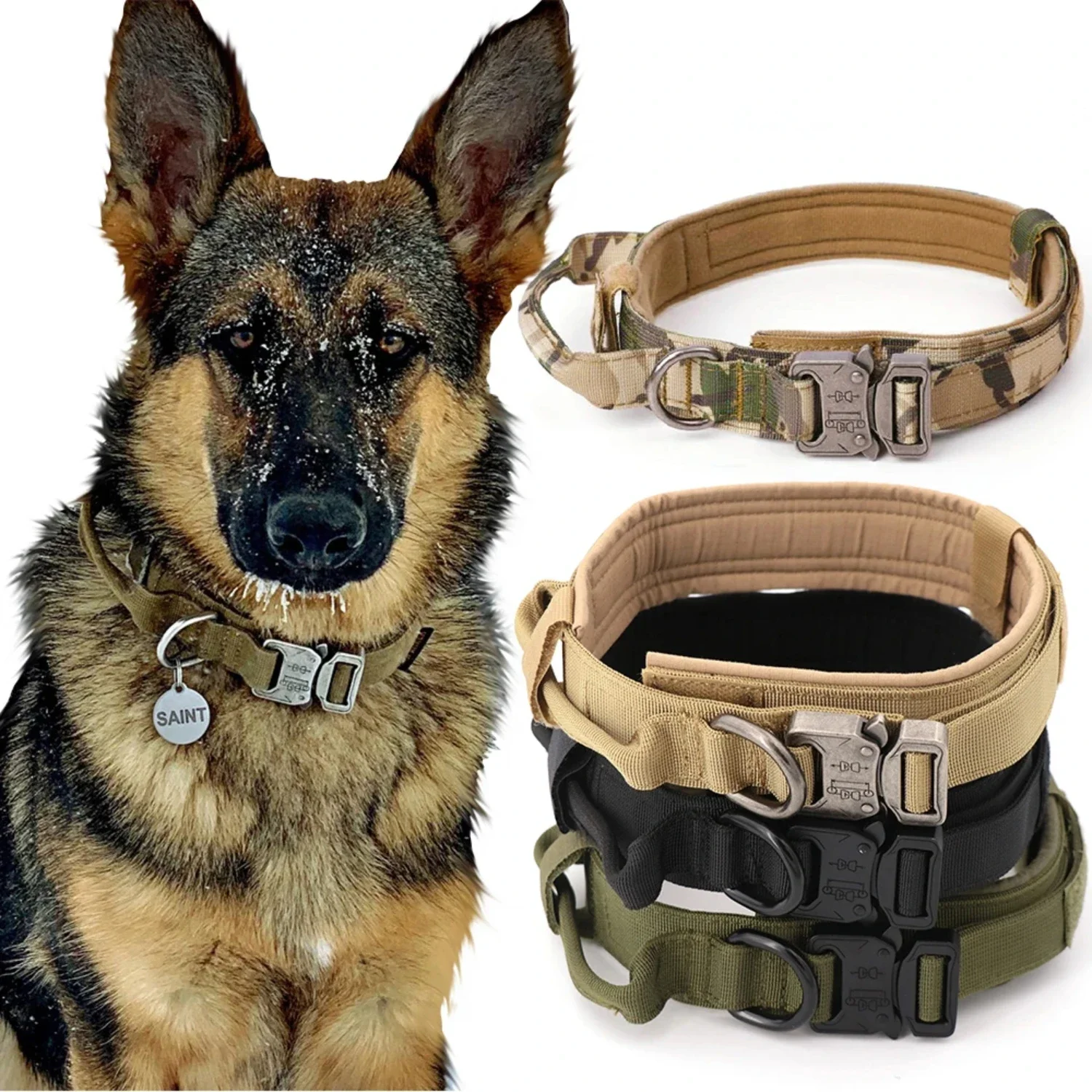 

High-Quality, Luxurious, and Premium Adjustable Tactical Dog Training Collar and Leash Set for Small and Big Dogs - Elite Comfor