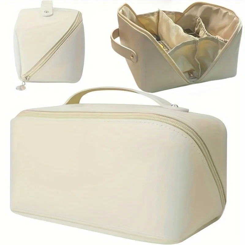 Travel Makeup Bag Large Capacity Multi layer Zipper Compartment Lightweight and Portable Washroom Storage Bag Cosmetics Storage