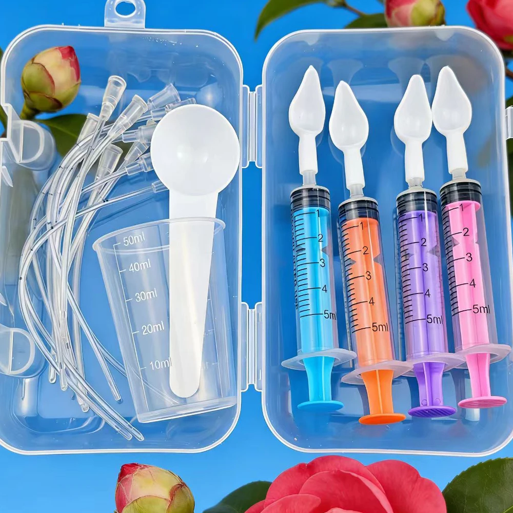Conjunto de 20 Colheres Medidoras Coloridas de 5ml, Suprimentos para Alimentação de Pássaros, Alimentador para Bebês Papagaios