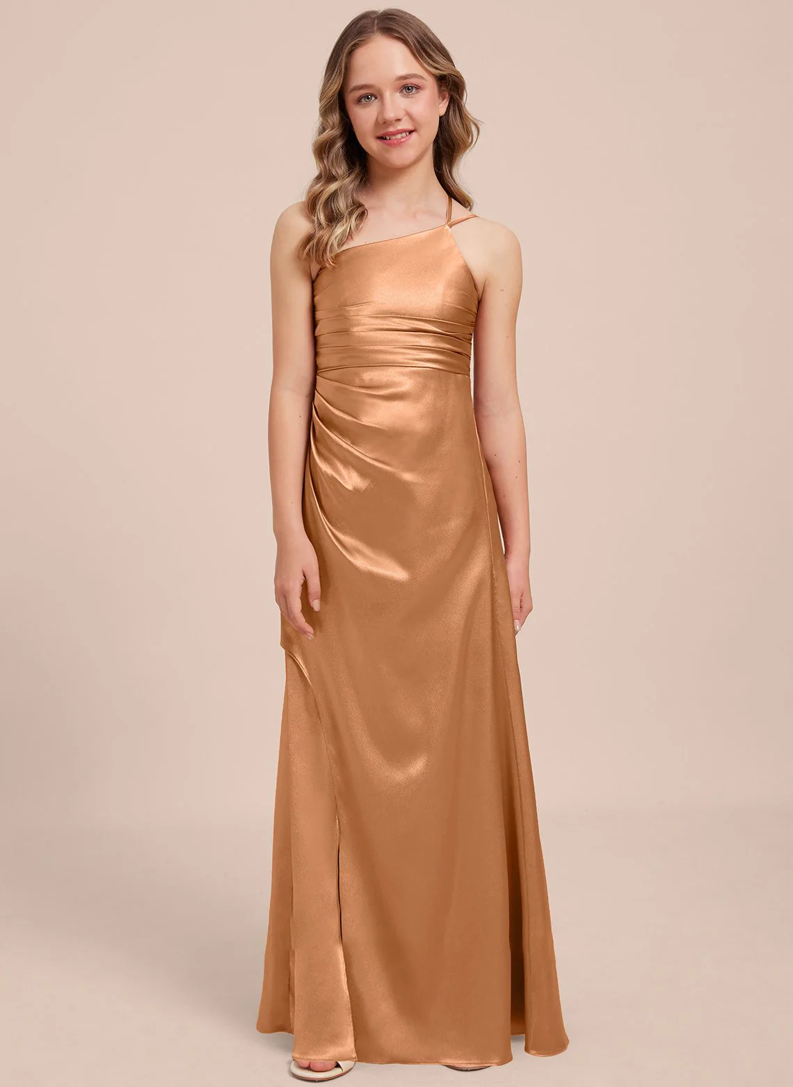 Abito lungo da ragazza con cinturino per spaghetti per adolescenti, abito da ballo, abito da sposa, compleanno, abito da principessa, abito da sera/personalizzato