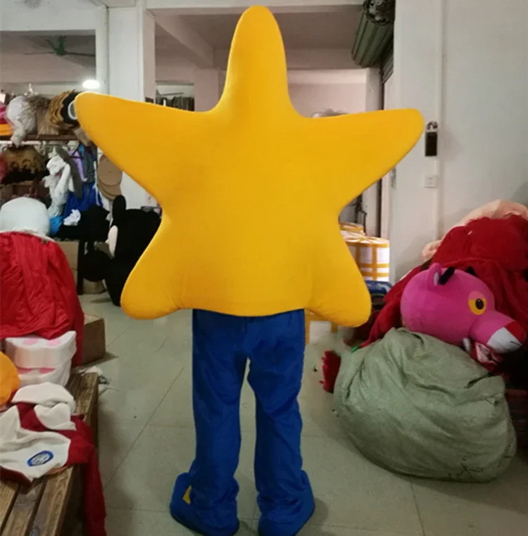 Natal amarelo estrela mascote traje ternos cosplay vestido de festa roupas publicidade carnaval dia das bruxas natal leste