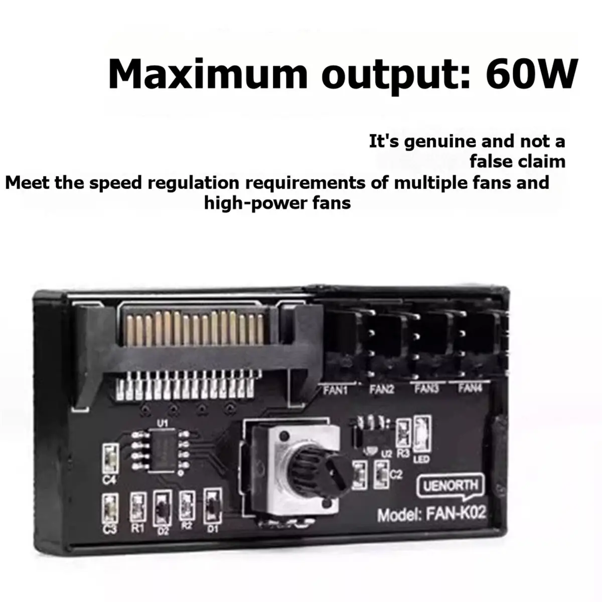 PWM Fan Speed Controller SATA DC Power on 4Pin Fan Governor NAS Server Fan Speed Regulator 4-Way PWM Fan HUB Control
