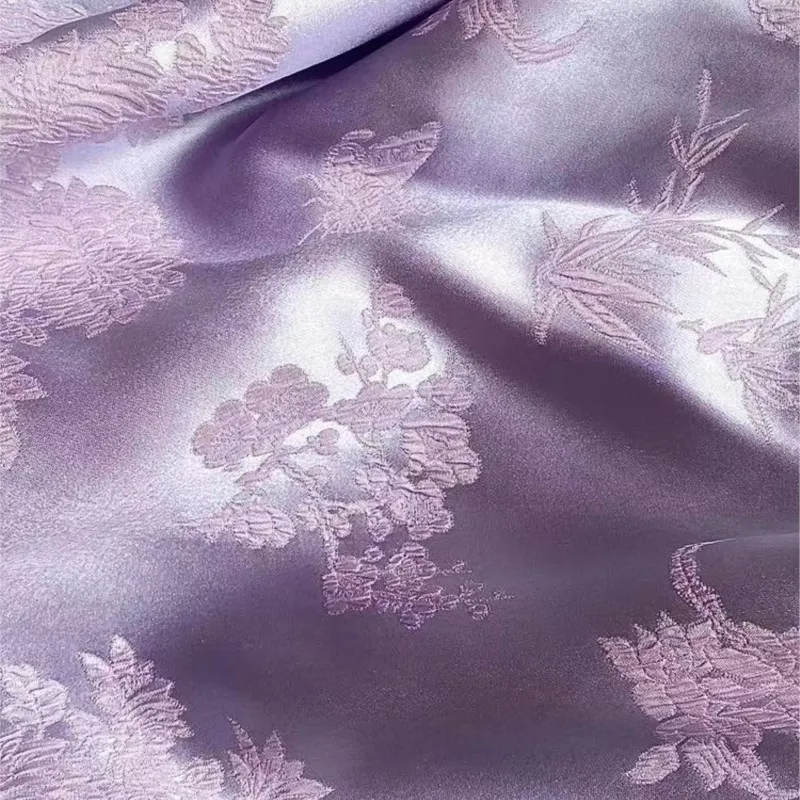 

Real Silk Interwoven Jacquard Fabric Guanle Crepe Jacquard Cheongsam New Chinese Clothing Cloth