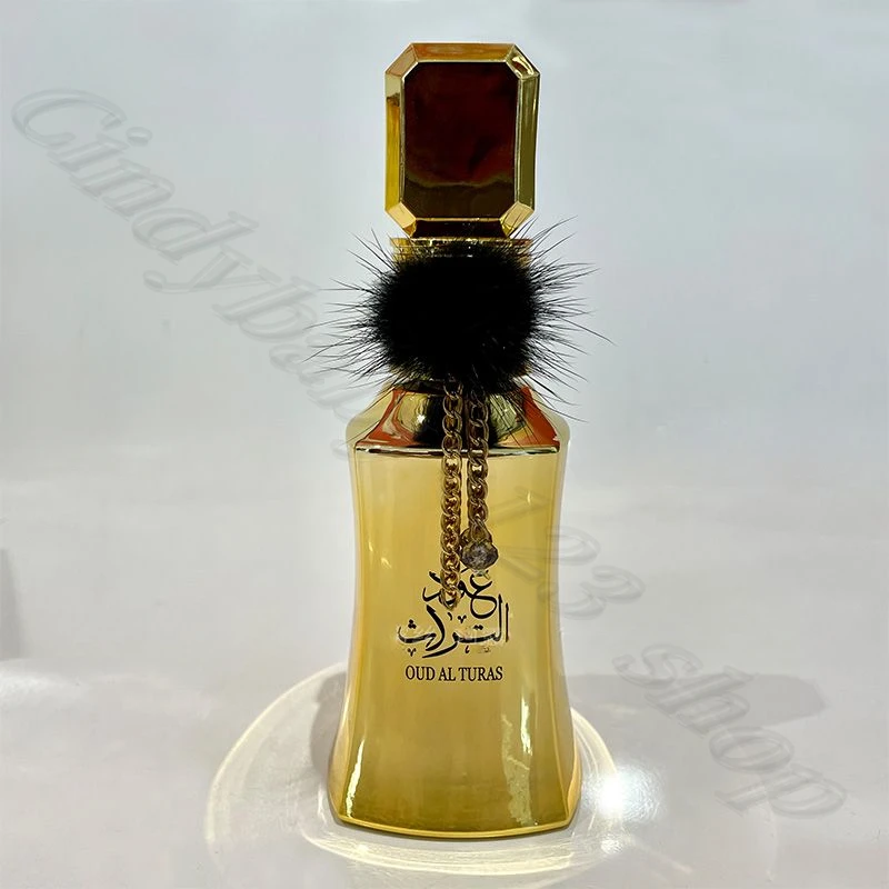 Arabian OUD AL TURAS Golden Elegant Mature Temperament Women's Perfume Fluff Ball Fig Cedar Rose Lasting Fragrance 100ML