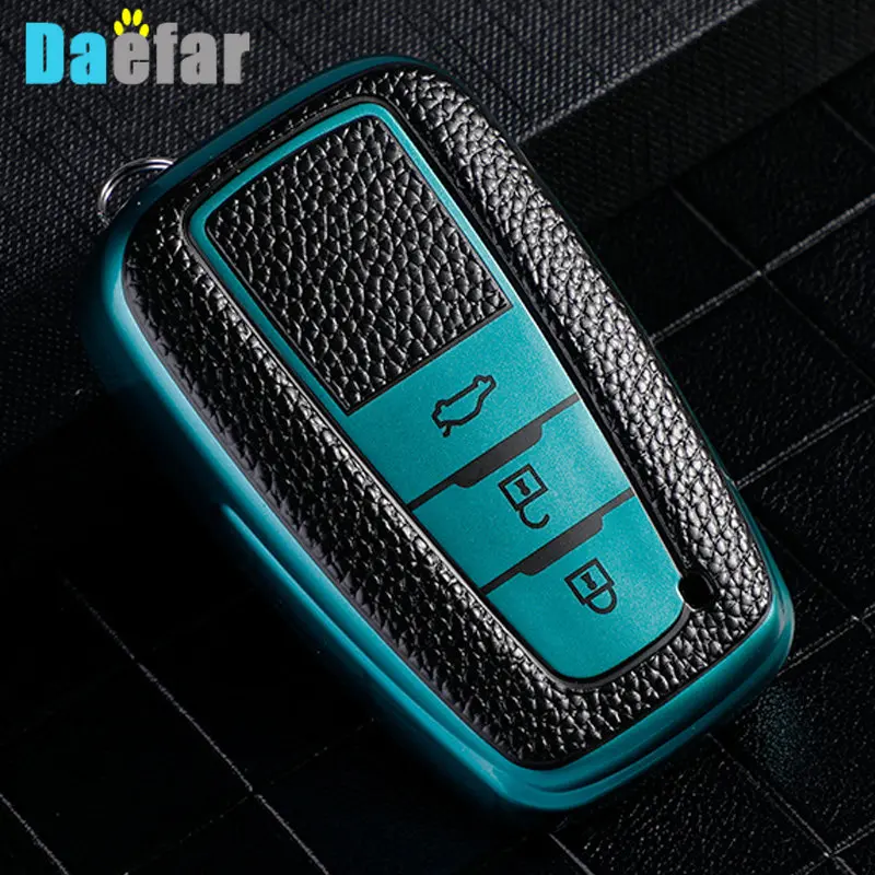 2 3 Buttons Leather TPU Car Key Cover Protective Case Holder For Toyota Camry Prius Corolla C-HR CHR Prado 2018 RAV4 Accessories