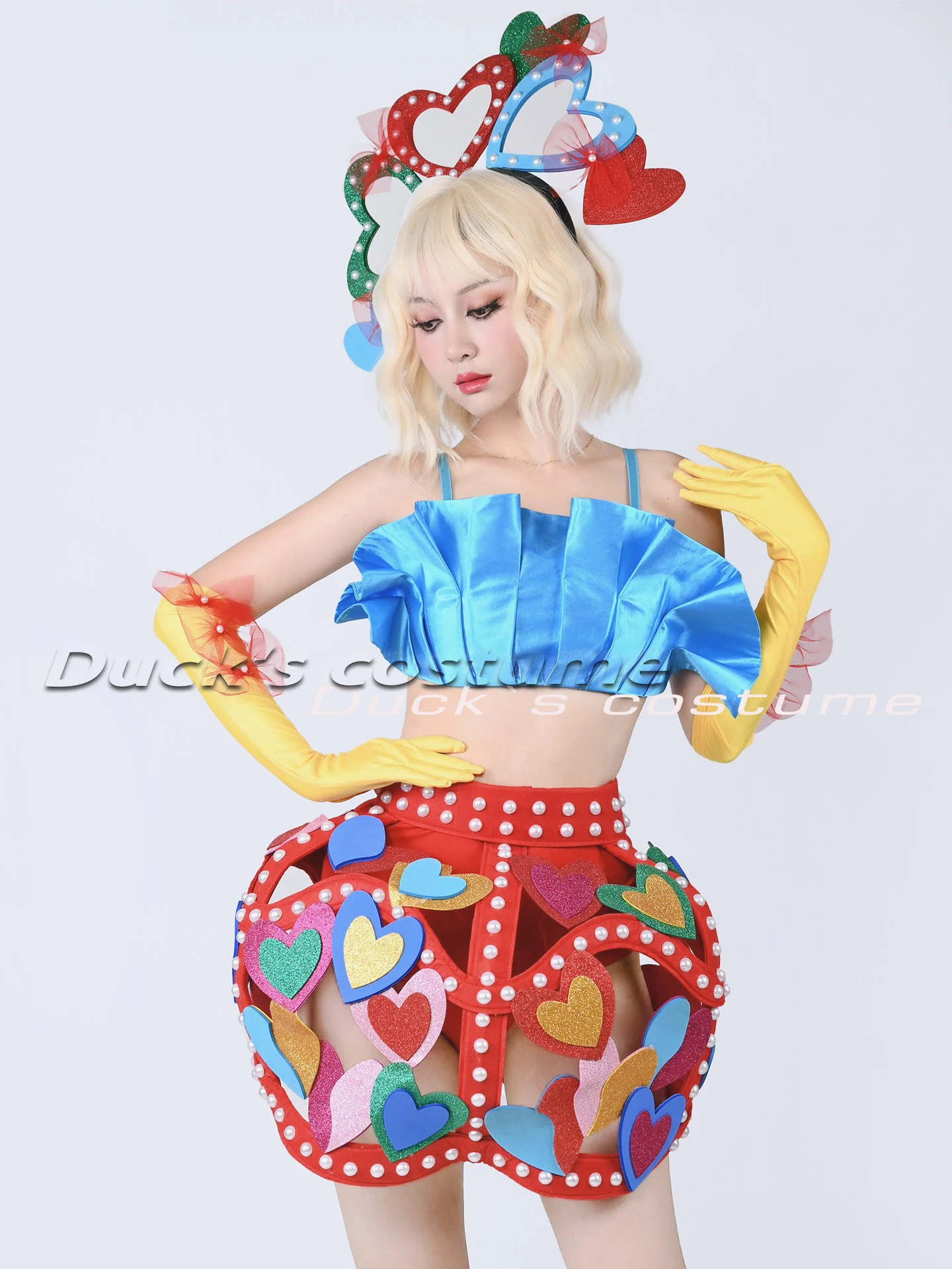 2025 New Gogo Performance Costume Candy Cute Set Nightclub Bar Dj Party Dress Women Jazz Dance Drag Queen Stage Wear DN21065