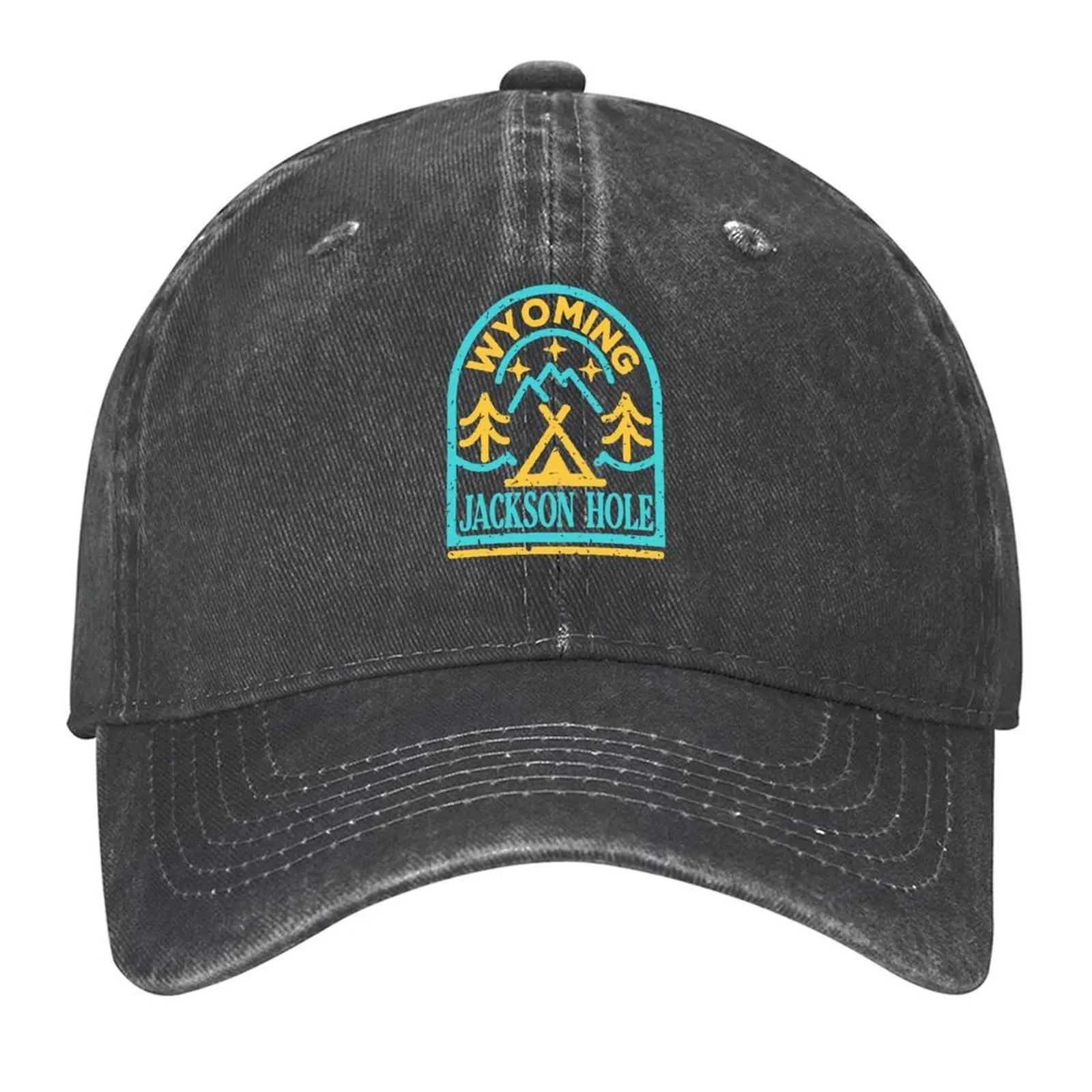 

jackson hole wyoming monoline Baseball Cap Golf Hat Rave hats for men Fashion Beach Man Women's