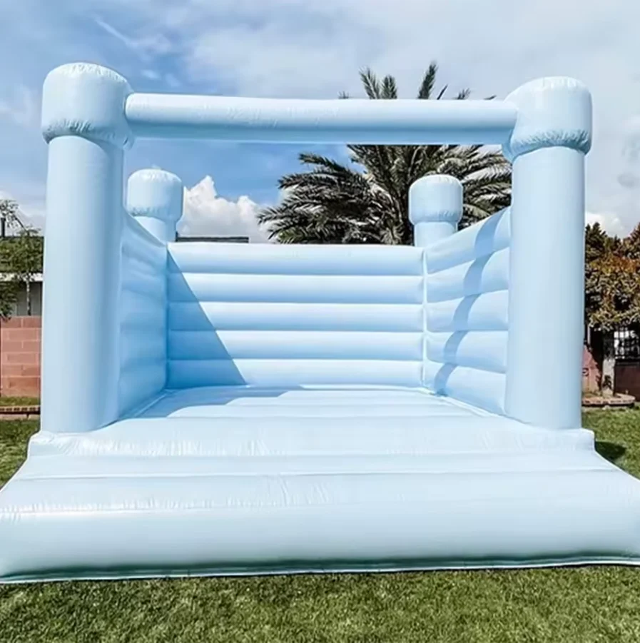 Macaron Pastel inflable boda casa de rebote blanco saltador Castillo hinchable rosa azul melocotón PVC para niños adultos al aire libre