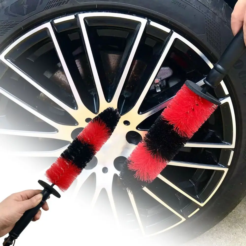 Long Handle Auto Wheel Cleaning Brush Soft Bristles Detailing Design Car Wheel Brush Extended Handle Soft Cleaning