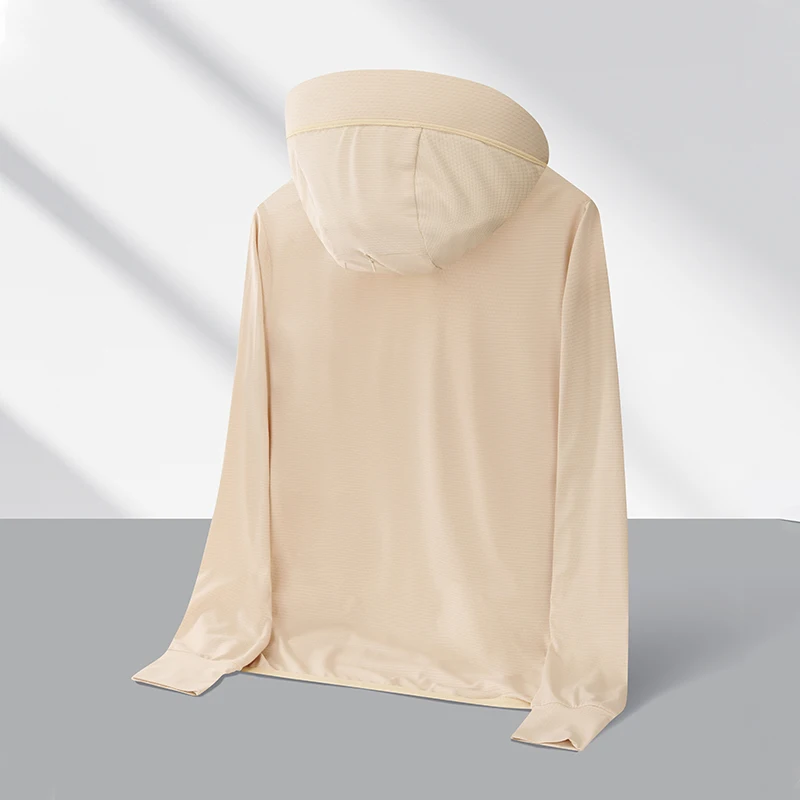 Ropa de protección solar para hombres y mujeres, chaqueta transpirable de secado rápido, ultrafina, de seda de hielo, con capucha, para exteriores, Verano