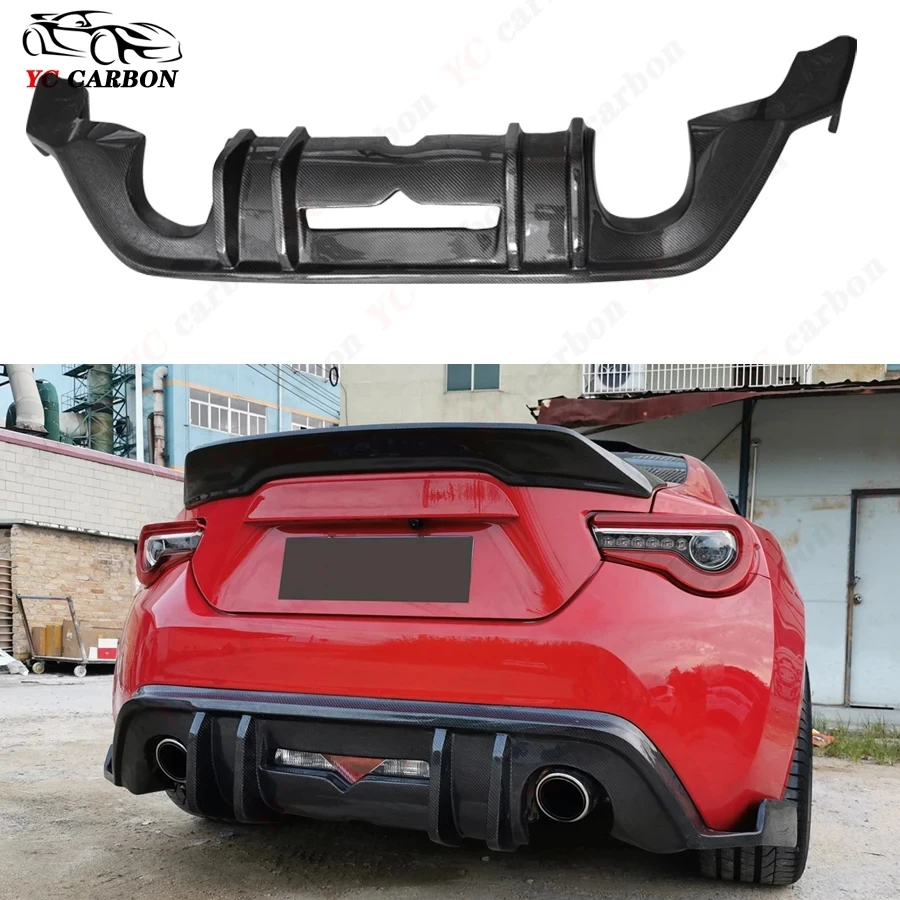 For Toyota GT86 Subaru BRZ 2012-2019 Carbon Fiber Rear Lip Diffuser Back Bumper  Spoiler Separator Shunt Upgrade body kit