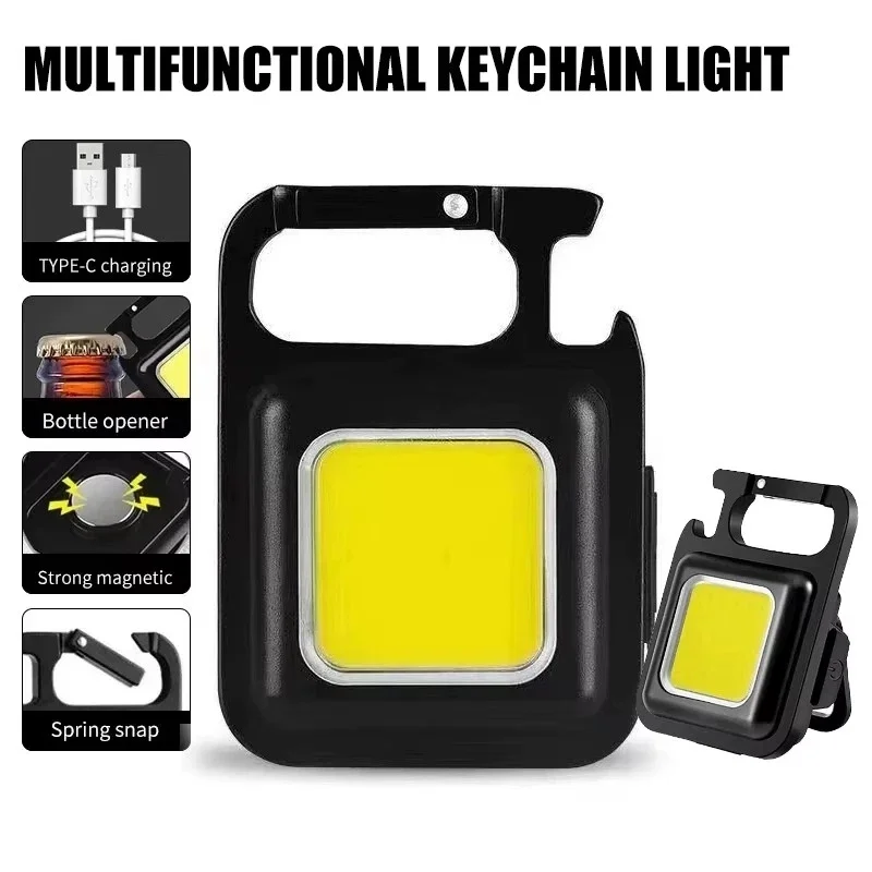 Multi-functional LED Mini Flashlight Super Bright Key Chain Light Outdoor Emergency Camping Flashlight Bag Accessories Key Ring
