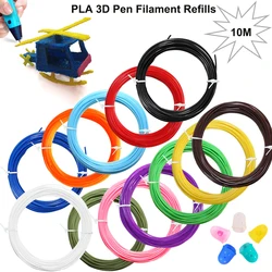 플라스틱 와이어 및 핑거 슬리브, 3D 펜 교체용 PLA 교체 와이어, 1.75mm 직경, 1 롤, 10m