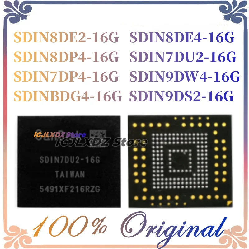 1pcs/lot Original SDIN8DE2-16G SDIN8DE4-16G SDIN8DP4-16G SDIN7DU2-16G SDIN7DP4-16G SDIN9DW4-16G SDINBDG4-16G SDIN9DS2-16G BGA