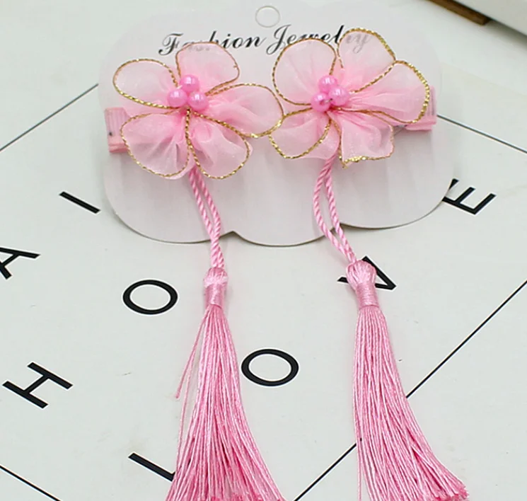 Chinese style hot selling Tang style Hanfu accessories tassel ribbon hair clip pair clip