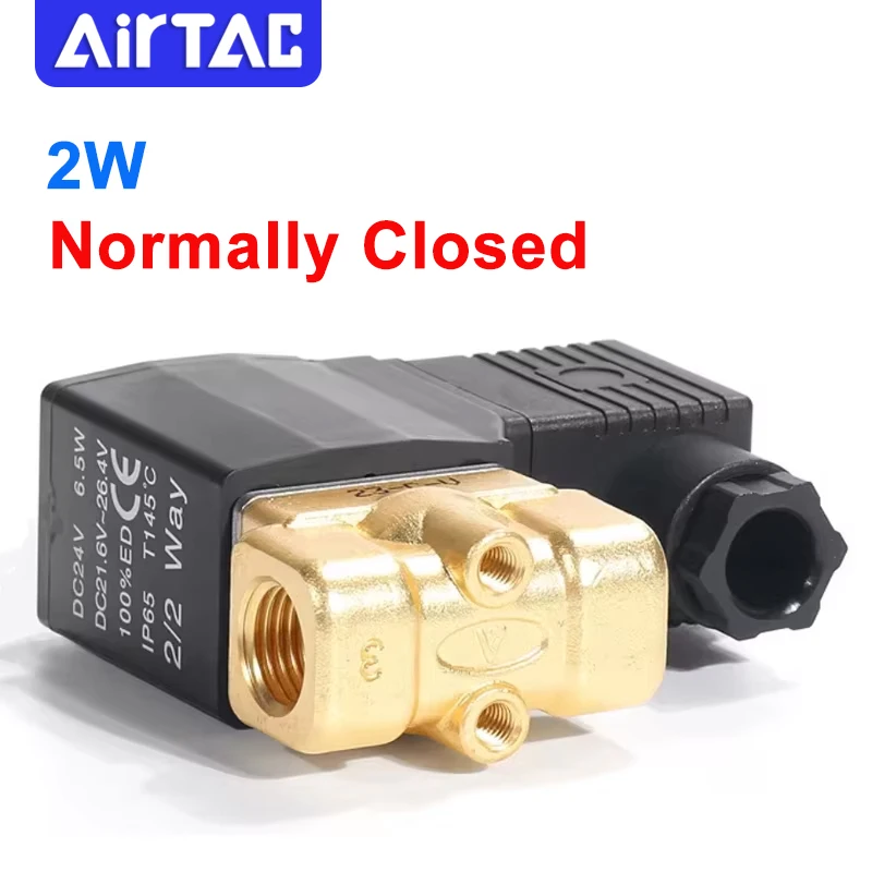 AirTAC Solenoid Switch Water Valve 2W030/050-06/08/10/15 Direct Acting Normally Closed Fluid Control Valve