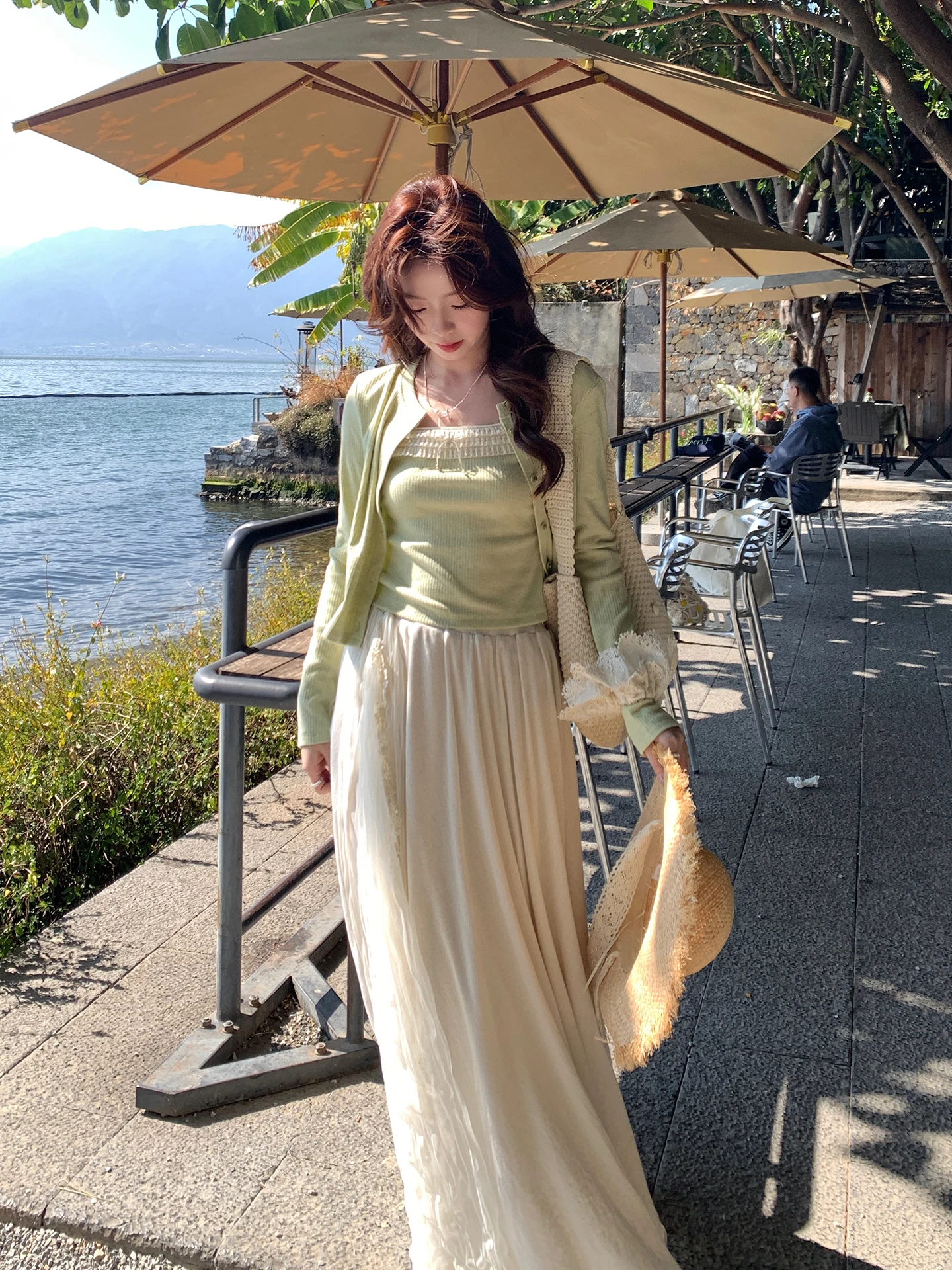 

Коллекция Even-wen Spring: Нежный открытый кардиган и комплект из двух предметов с бретелями, в стиле Sweet French, из полиэфирного волокна, с круглым вырезом и коротким рукавом.