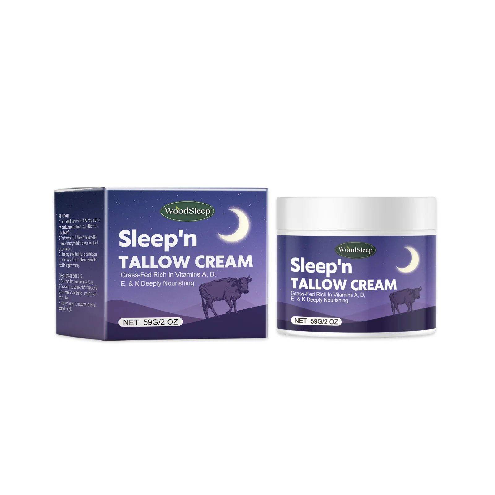 

WoodSleep Butter Sleep Night Cream Hydrating Moisturizing Brightening Tender And Smoothing Wrinkles Skin Care Cream 2pcs