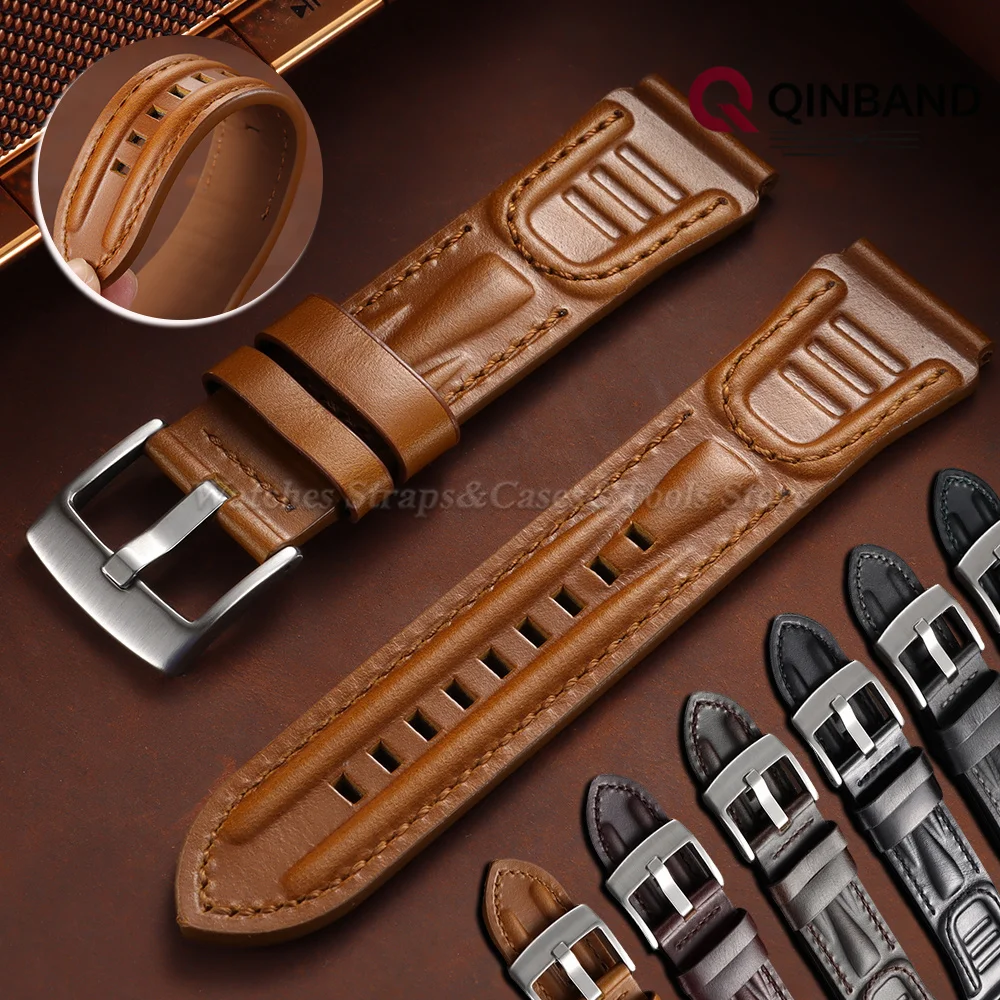 Vintage Öl-Wachs-Leder Rindsleder Uhrenarmband für Seiko, Rolex, Panerai, Armband 18mm 20mm 22mm 24mm, Universalgürtel für Männer und Frauen