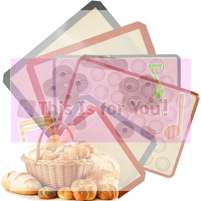 【MA】Food Grade Reusable Silicone Baking Mat Non Stick With Measurement Marks For Baking Macarons Cookies Pastries